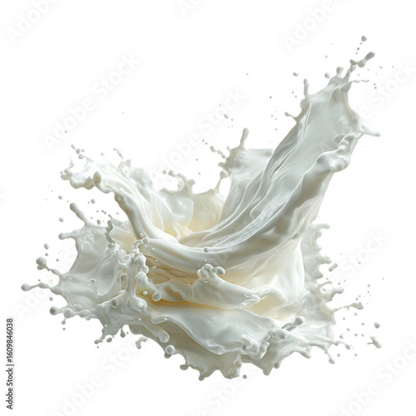 Obraz A dynamic splash of white liquid against a stark black backdrop creating contrast art on transparent background