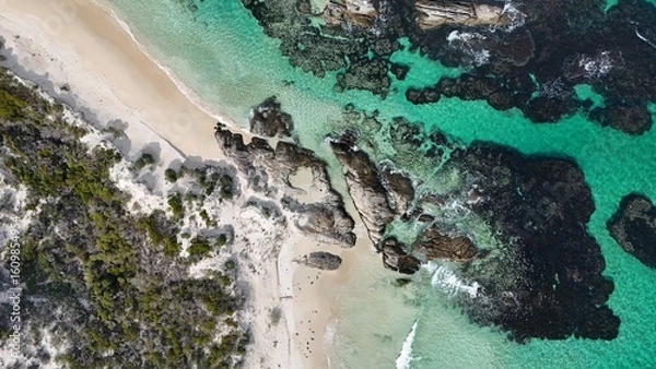 Obraz Aerial drone view of Barrens Beach in Hopetoun, Western Australia