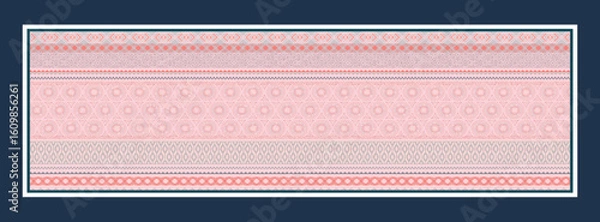 Obraz digital silk scarf design with seamless textile pattern