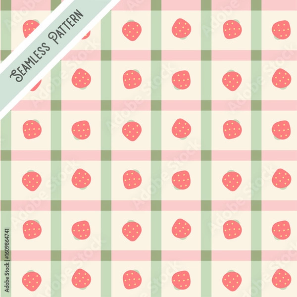 Obraz strawberries seamless pattern