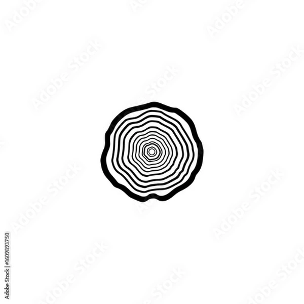 Obraz Wood Slice icon flat vector design. 