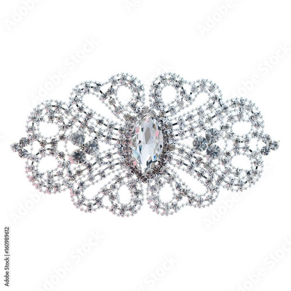 Obraz crystal brooch isolated on white background