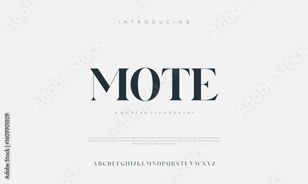 Fototapeta Mote serif font in modern style. Elegant wedding alphabet letters font and number. Typography Luxury classic lettering serif fonts decorative vintage retro logo