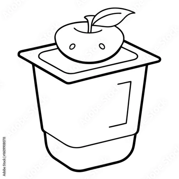 Fototapeta Yoghurt Pack Coloring Pages , Outline, Line Art, Printable, Food, Dairy, Snack, Cartoon