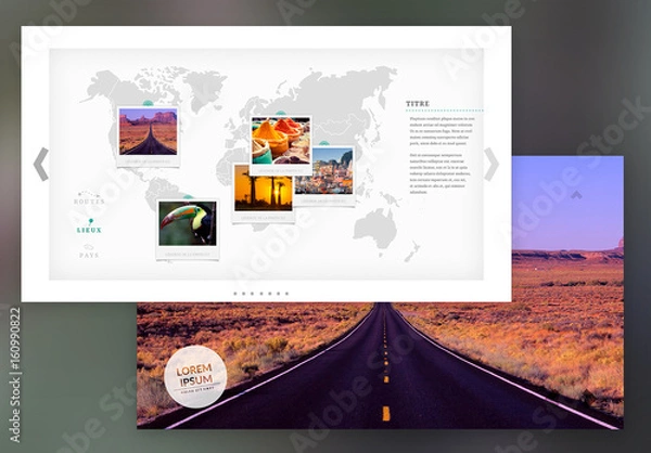 Fototapeta Modèle de présentation de voyage interactif