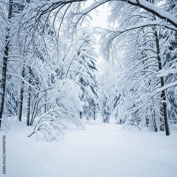 Obraz snow covered trees