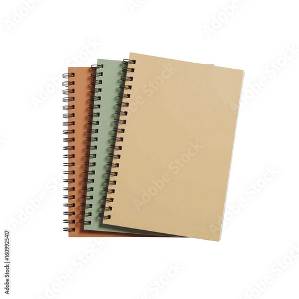 Obraz Set of 3 Neutral Binders Isolated on White Background