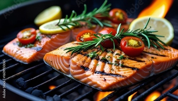 Obraz Homemade Beef Stew Garnished with Basil in Traditional Wooden Serving Bowl