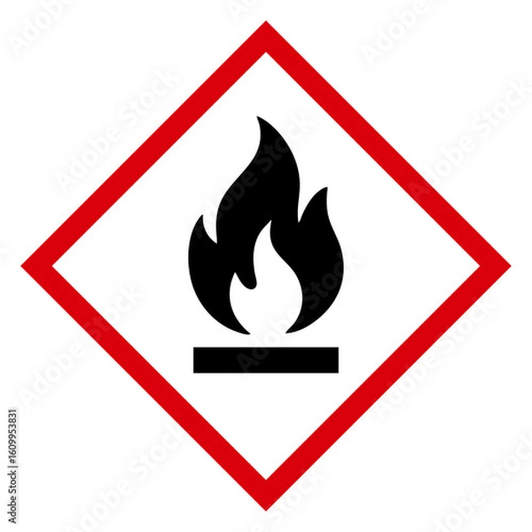 Fototapeta GHS Flammable Icon – Fire Hazard Symbol Vector