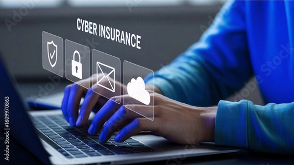 Fototapeta Protecting your digital world with cyber insurance, securing data, and ensuring online safety for your business operations.