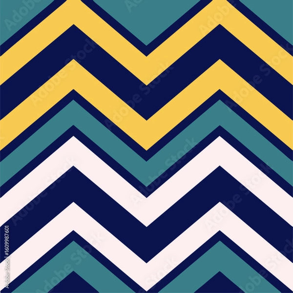 Obraz Retro Chevron Zigzag Pattern Backgrounds in Vintage Colors - EPS File