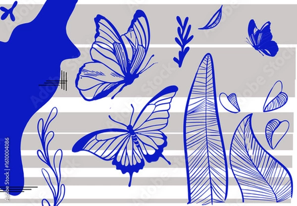 Obraz blue and white flower