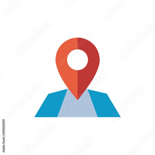 Obraz map pointer with pin icon