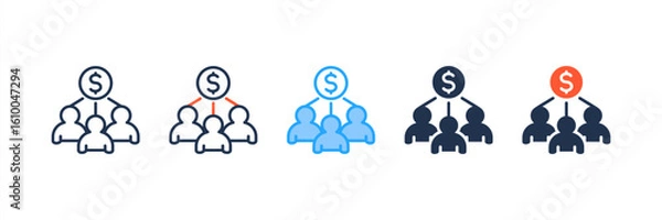 Obraz Stockholder icon set multiple style collection