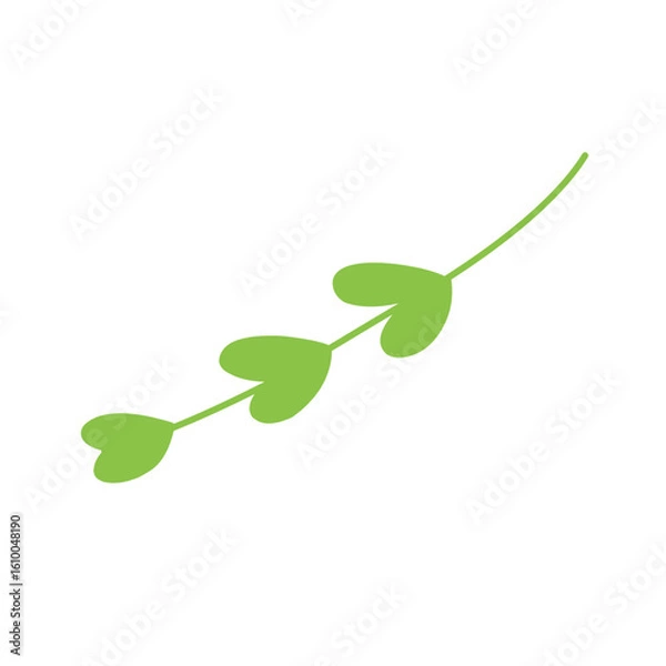 Fototapeta heart-shaped leaf branch vector