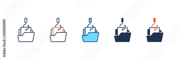 Obraz Phishing icon set multiple style collection