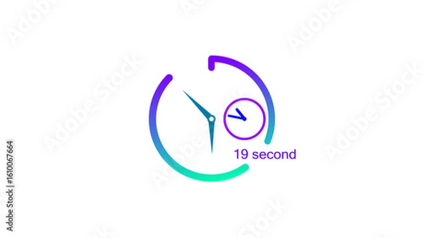 Fototapeta 19 Second timer clock icon illustration. and creating a stunning illustration.4k illustration.