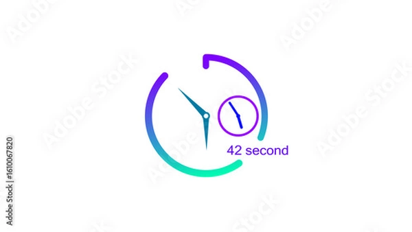 Fototapeta 42 Second timer clock icon illustration. and creating a stunning illustration.4k illustration.