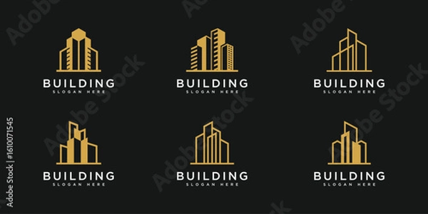 Fototapeta set of building logo design template