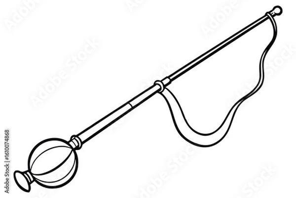 Fototapeta Berimbau silhouette on white background musical instrument design