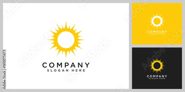 Fototapeta sun logo vector icon design linear