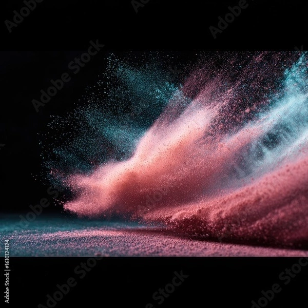 Fototapeta Abstract powder explosion on a black background