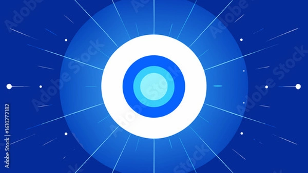 Obraz centered white blue glow circle radial pulse