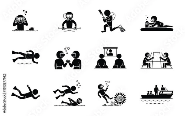 Fototapeta Activities and recreation icon set