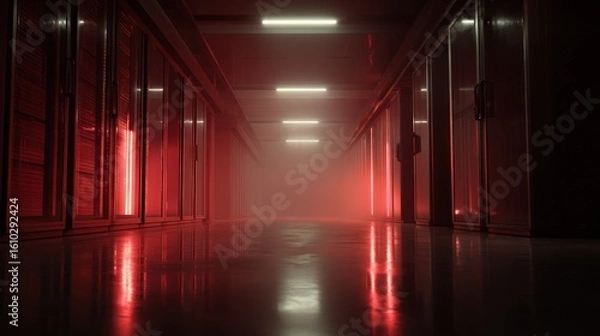 Obraz Dark, glowing hallway