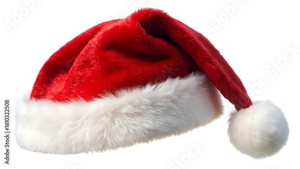 Obraz Red Santa Hat with White Fur Trim