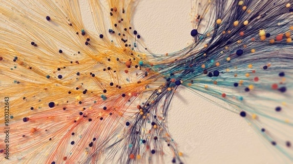 Obraz Abstract network of threads and dots