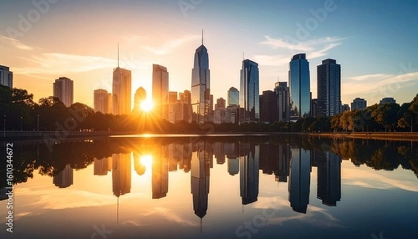 Obraz Sunrise Cityscape Reflection
