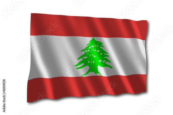 Fototapeta libanon flagge wedeln