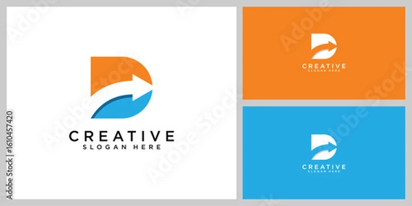 Fototapeta initials letter D logo vector design template
