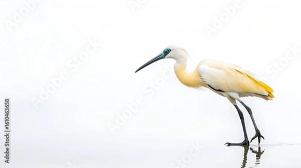 Obraz Black-faced Spoonbill isolated on white background