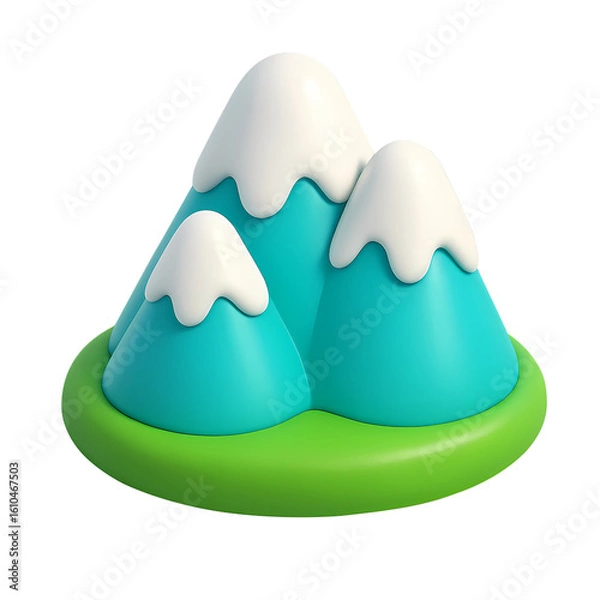 Fototapeta 3d mountain icon