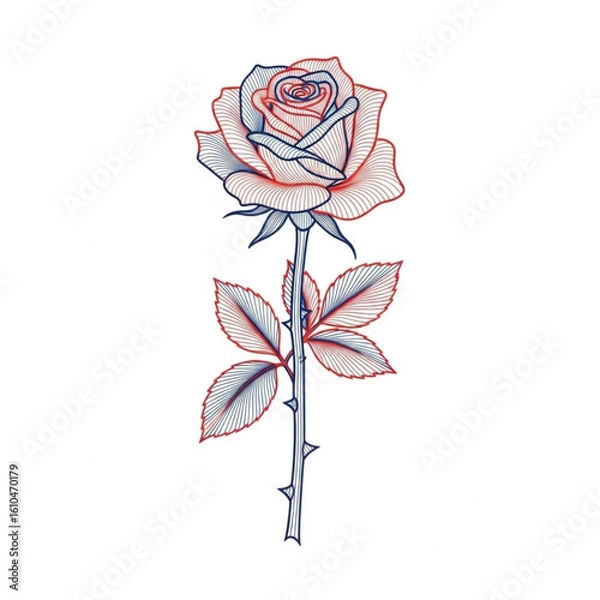 Obraz "Elegant Rose Flower Vector Illustration"