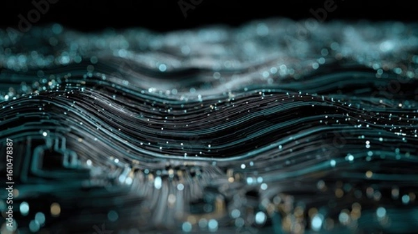 Fototapeta Abstract digital wave pattern (1)