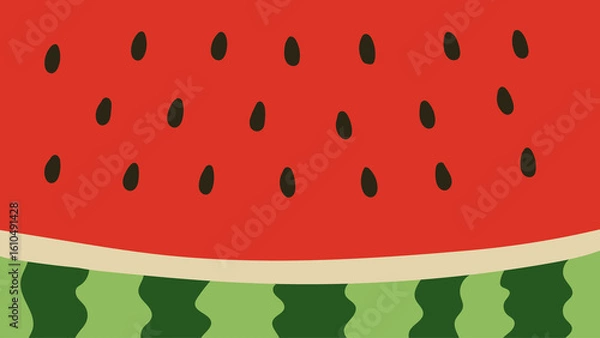 Obraz スイカの断面の背景イラスト