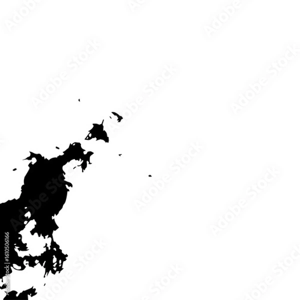 Obraz Abstract Black Ink Blot: Organic, Irregular Shapes and Textures