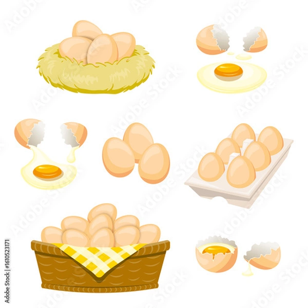 Obraz egg illustration vector cartoon set 