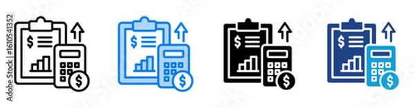 Fototapeta Financial reporting icon set multiple style collection