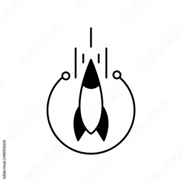 Obraz missile icon logo abstract design circle line vector
