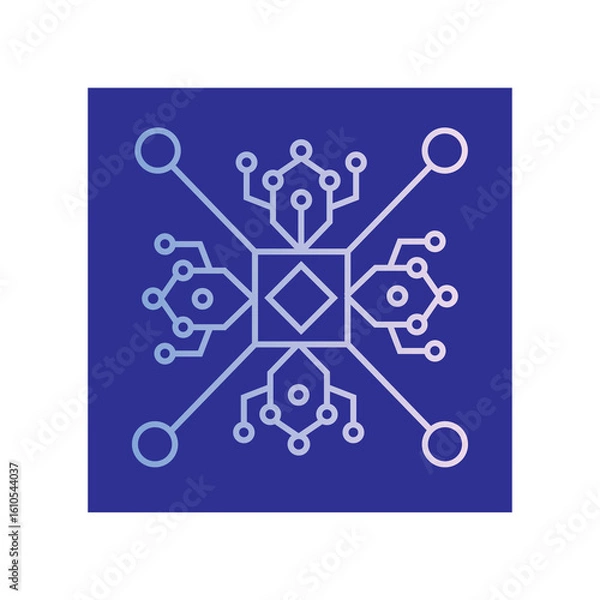 Obraz logo icon technology electronic modern line design vector