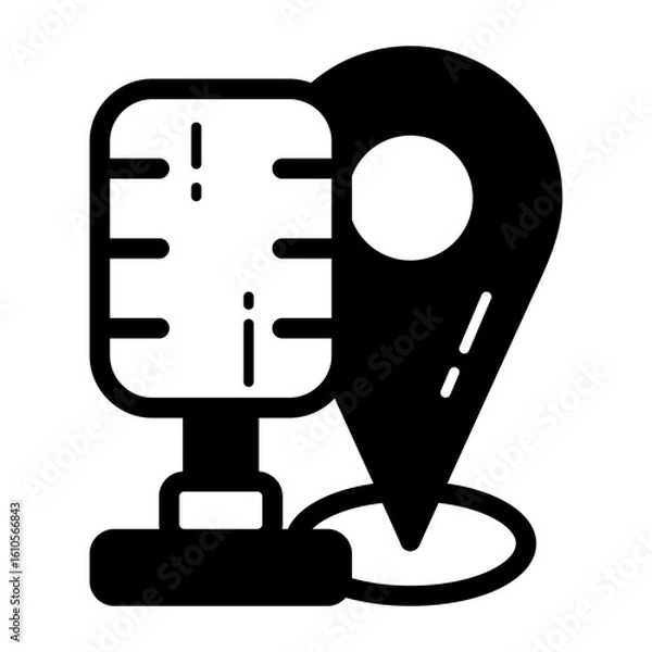 Obraz podcast location solid black