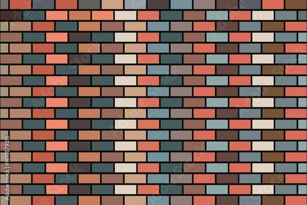 Obraz brick wall, brick wall background, brick wall vector, brick wall texture