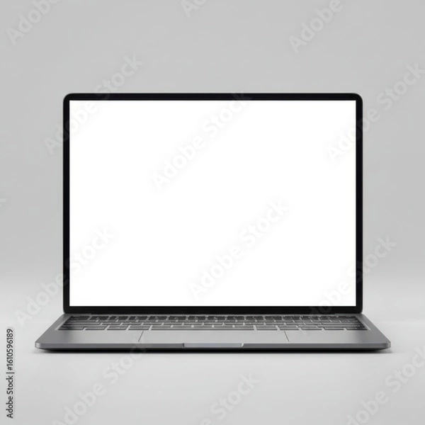 Obraz Laptop with blank screen isolated on white background. mockup use cases.