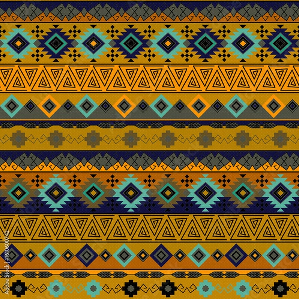 Fototapeta Seamless colorful tribal aztec pattern.