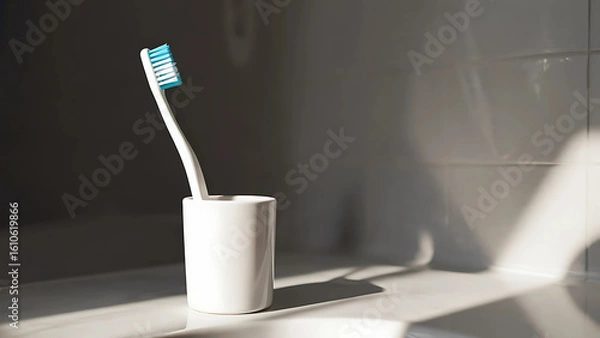 Obraz Toothbrush in White Cup