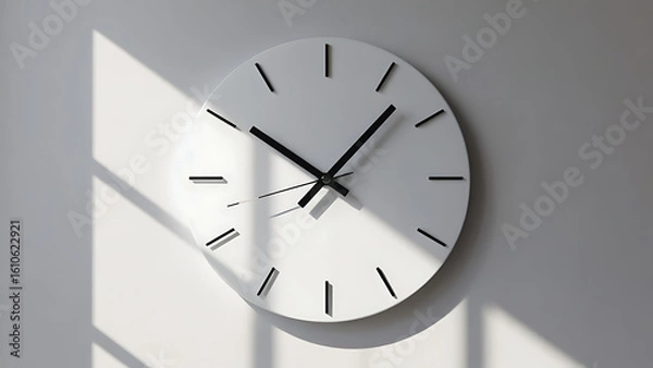 Obraz Modern Wall Clock with Long Shadow